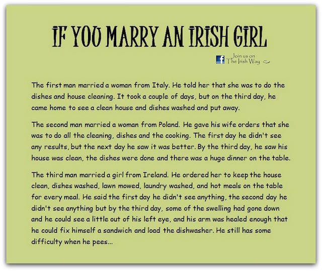 If you marry an Irish girl